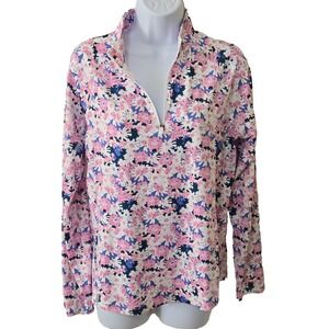 Puma You V 1/4 Zip Pullover Golf Shirt Women's M Pink Icing White NWOT